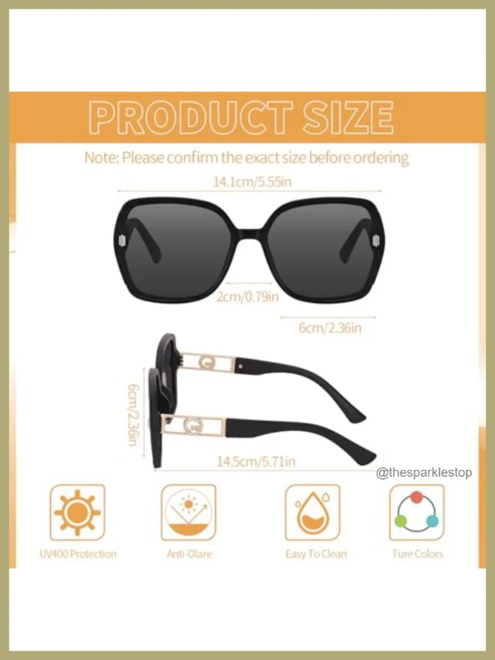 Retro 70s Oversized Square Sunglasses 4-Pack UV400 Protection Women